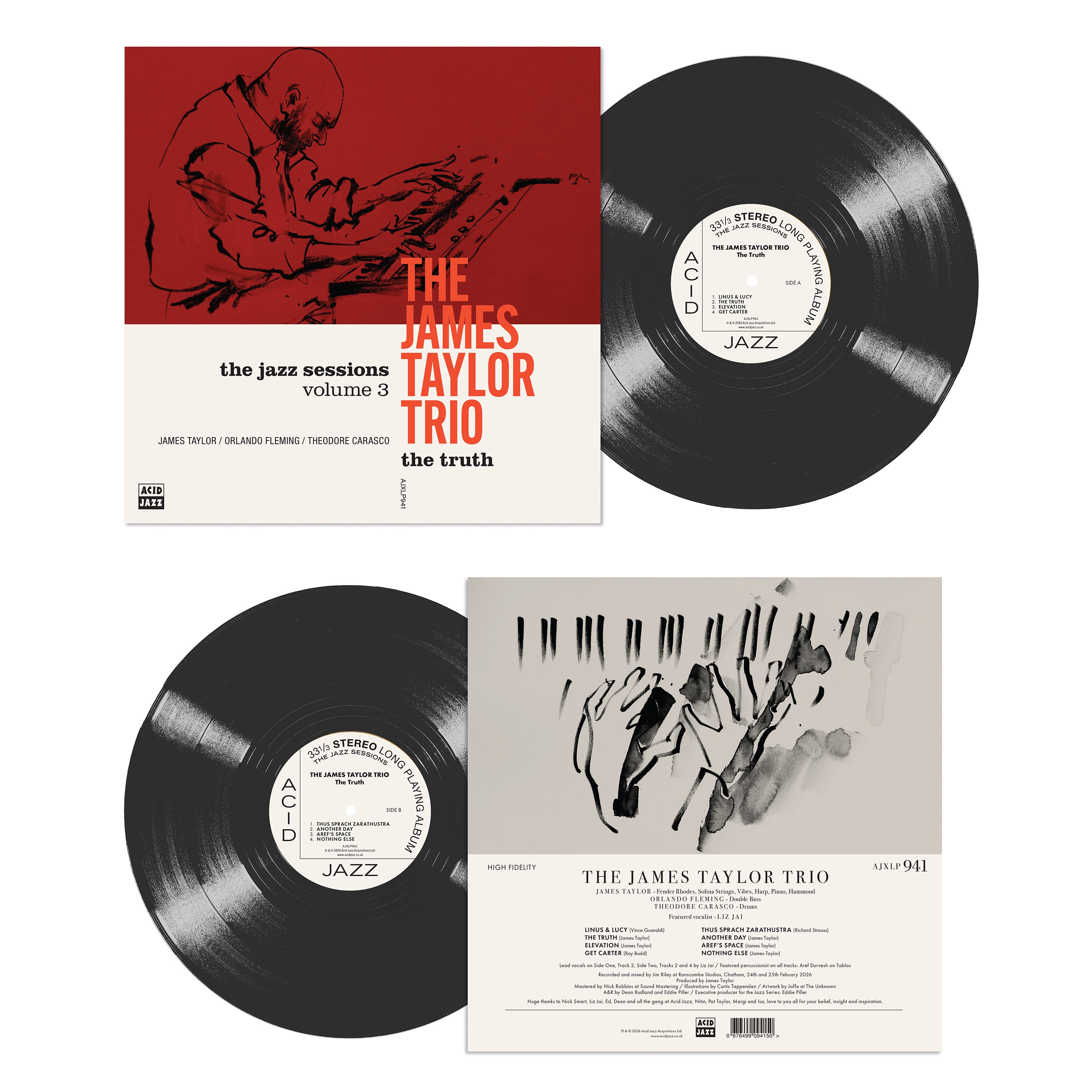 The James Taylor Trio - 'The Truth. The Jazz Sessions Vol. 3' (LP/CD)