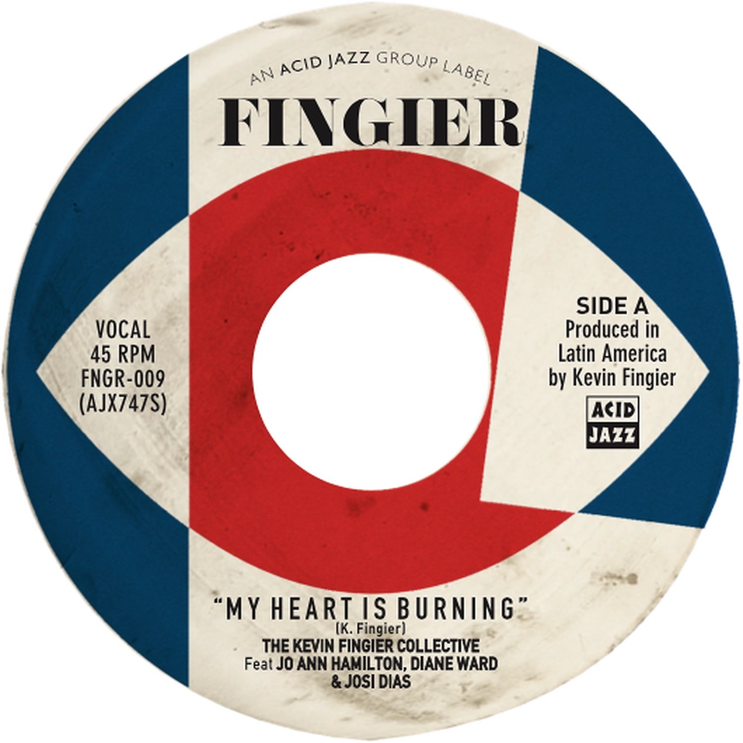 The Kevin Fingier Collective - 'My Heart Is Burning (feat. Jo Ann Hamilton, Diane Ward & Josi Dias)' (7" Vinyl)