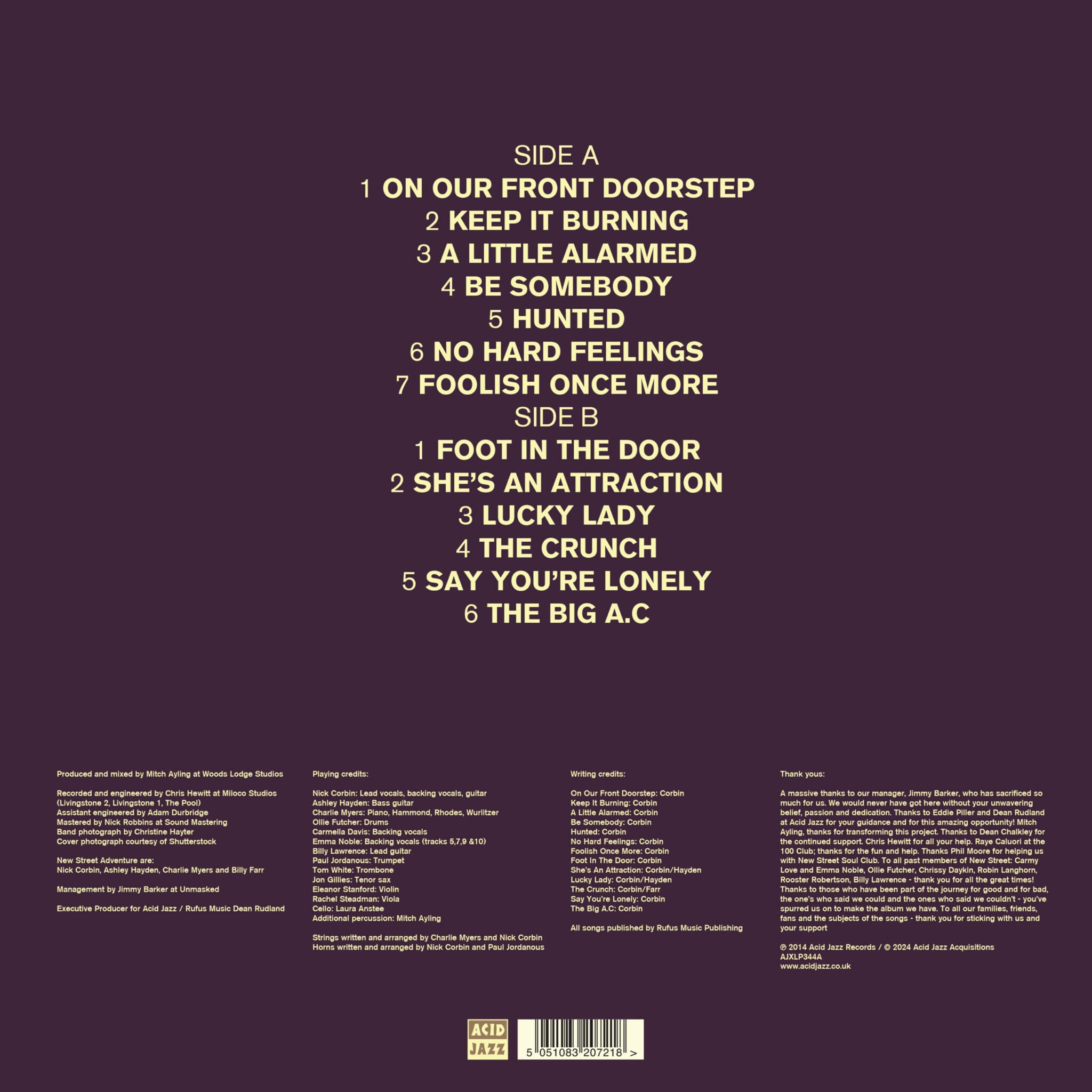 New Street Adventure - 'No Hard Feelings' (10th Anniversary Colour Vinyl LP)