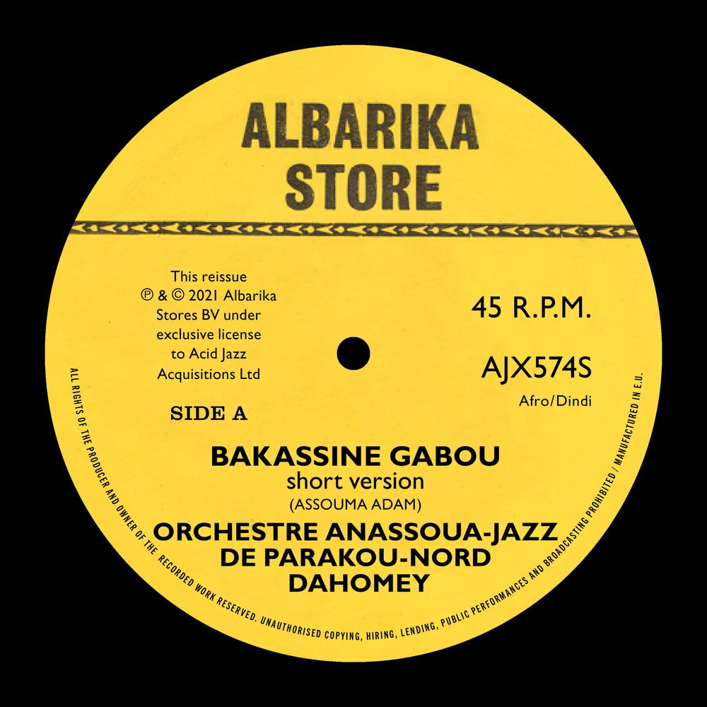 Orchestre Anassoua-Jazz De Parakou-Nord - Bakassine Gabou/Moumouni Bassina Borou Fo 7"